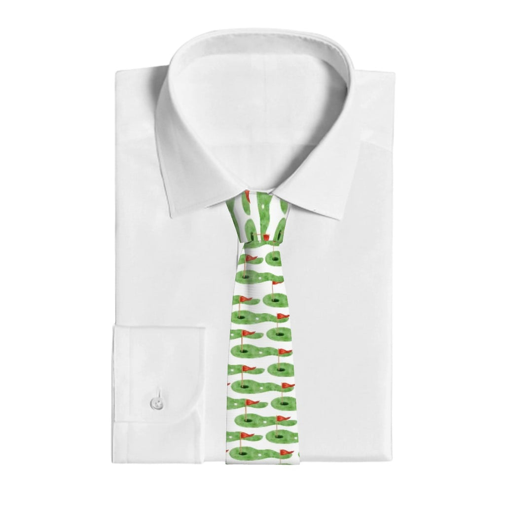 Game Day Tie - Golf Hole and Flag White