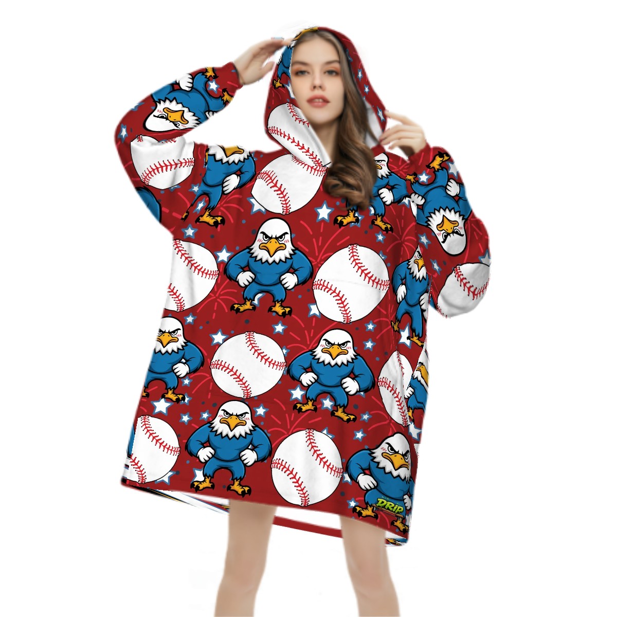 Adult Blanket Sweatshirt - Stars and Strikes Classic Red