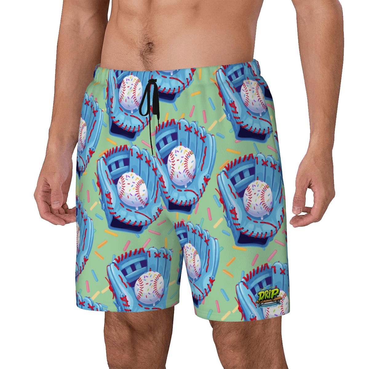 W2W Pro Mesh Hybrid Shorts - Baseball Sprinkles Drip Mint Green