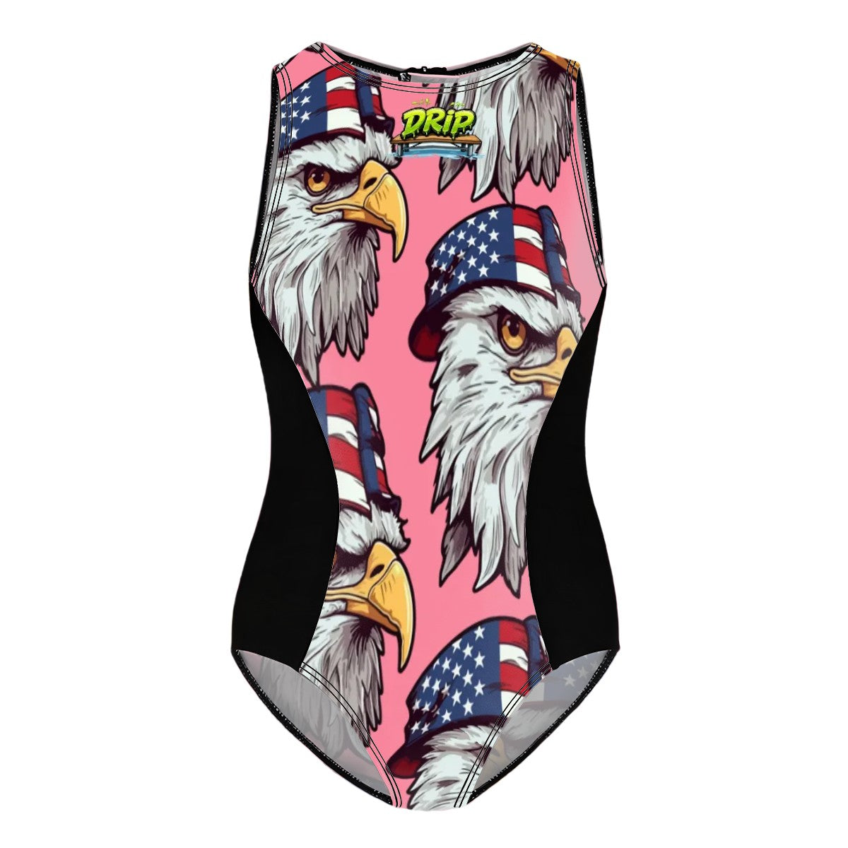 Girls One Piece Swimsuit - Eagles Fly Pink