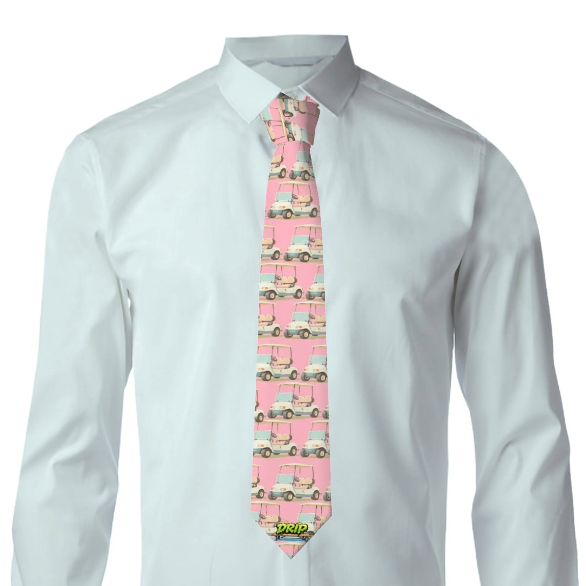 Game Day Tie - Golf Carts Vintage Pink