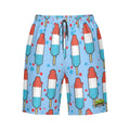 Men/Teen Swim Shorts - Red White and Blue Pop Blue