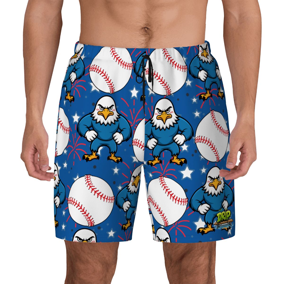 W2W Pro Mesh Hybrid Shorts - Stars and Strikes Dark Blue