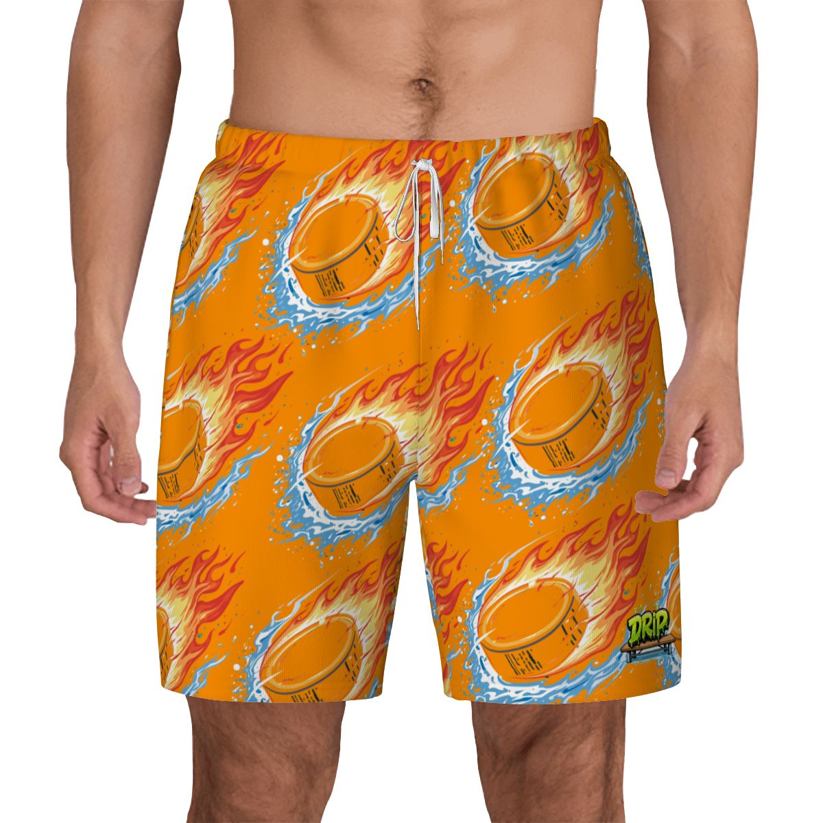 W2W Pro Mesh Hybrid Shorts - Flamin Hockey Pucks Orange