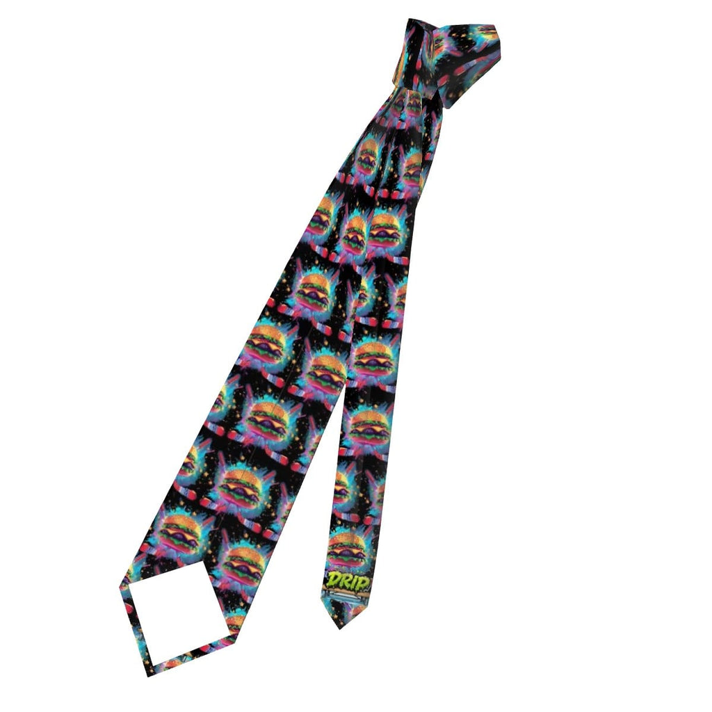 Game Day Tie - Cheeseburger and Hockey Sauce Black