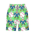 Men/Teen Swim Shorts - Stars and Strikes Hot Green