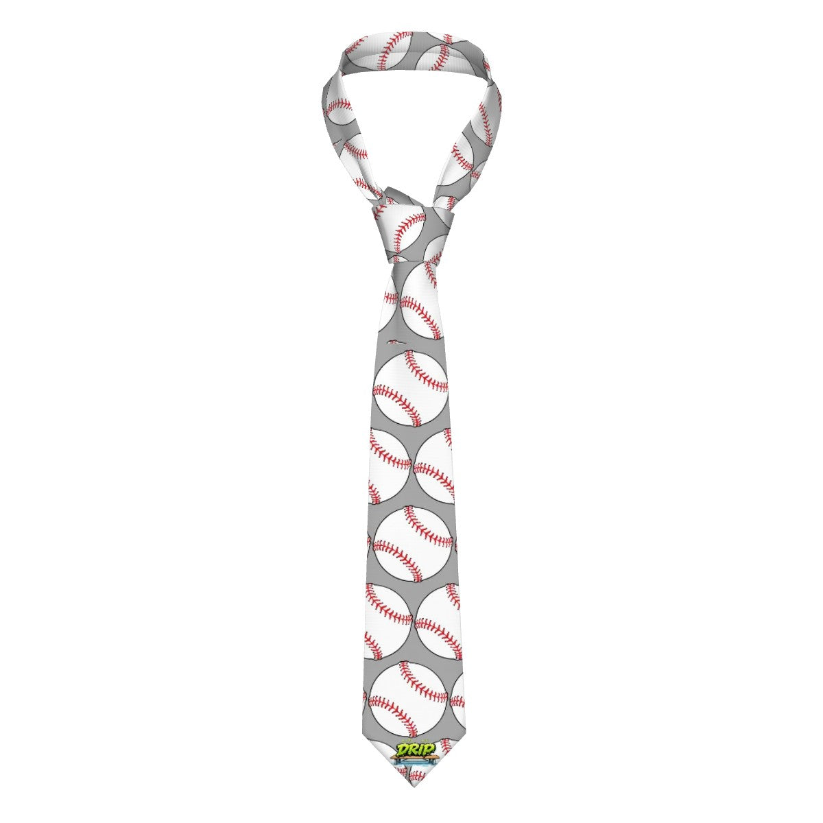 Game Day Tie - Baseballs Classic Grey
