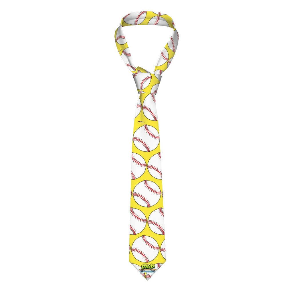 Game Day Tie - Baseballs Classic Yellow