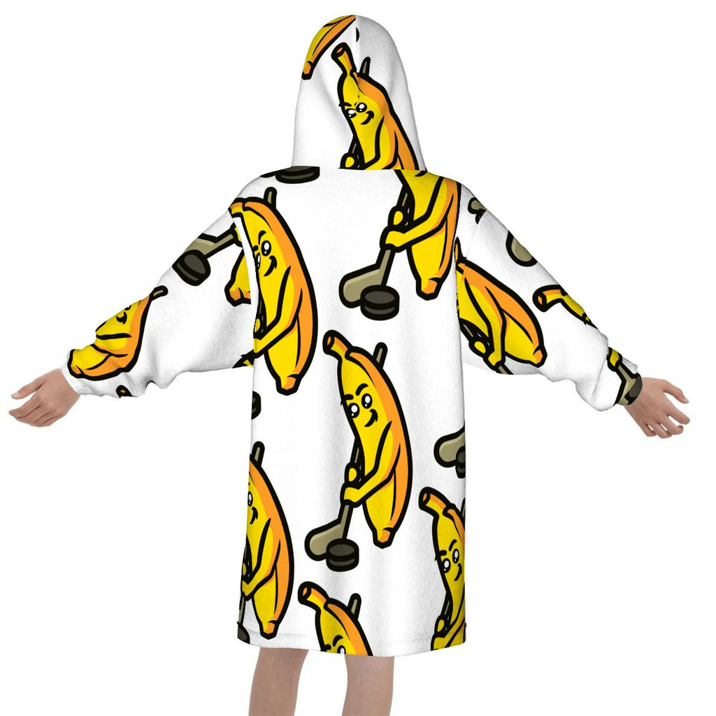 Youth Blanket Sweatshirt - Bananas for Hockey White