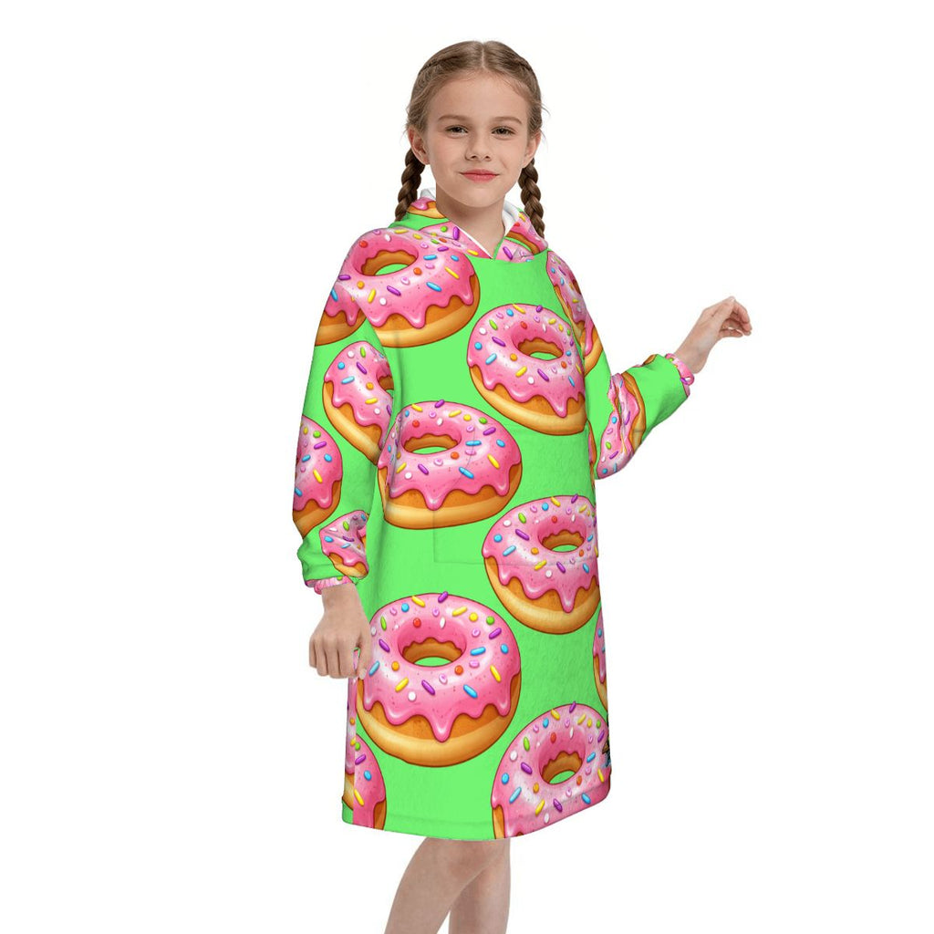 Youth Blanket Sweatshirt - Donut Drip Hot Green