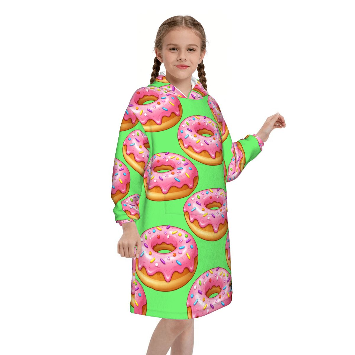 Youth Blanket Sweatshirt - Donut Drip Hot Green