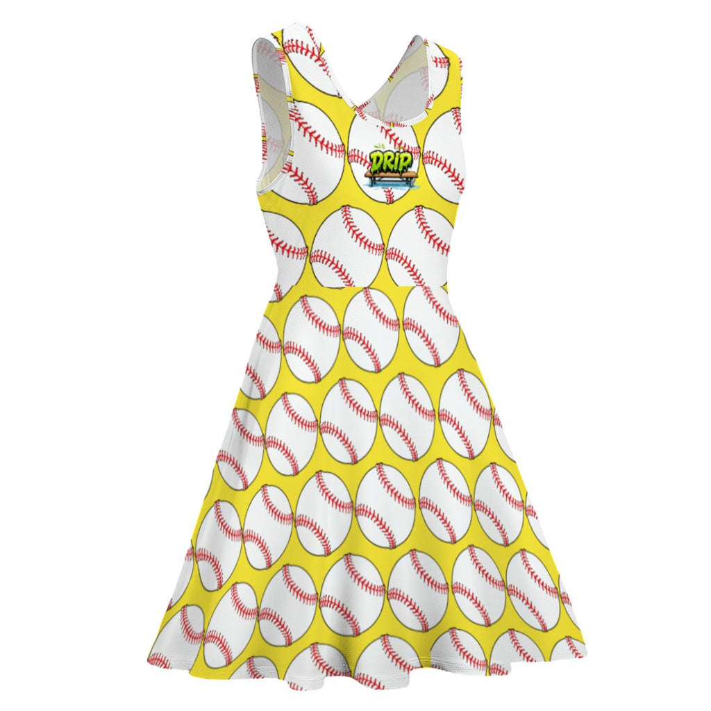 Women's Game Day Dress - Classic Baseball Yellow