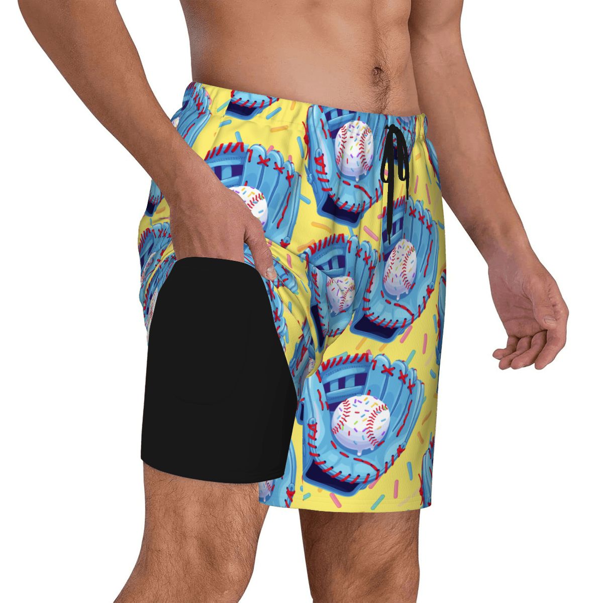 W2W Pro Mesh Hybrid Shorts - Baseball Sprinkles Drip Yellow