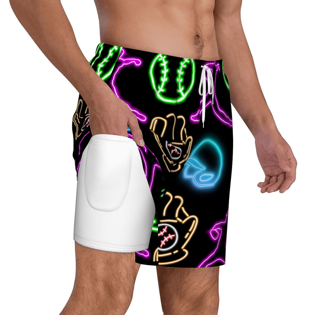 W2W Pro Mesh Hybrid Shorts - Black Neon Lights