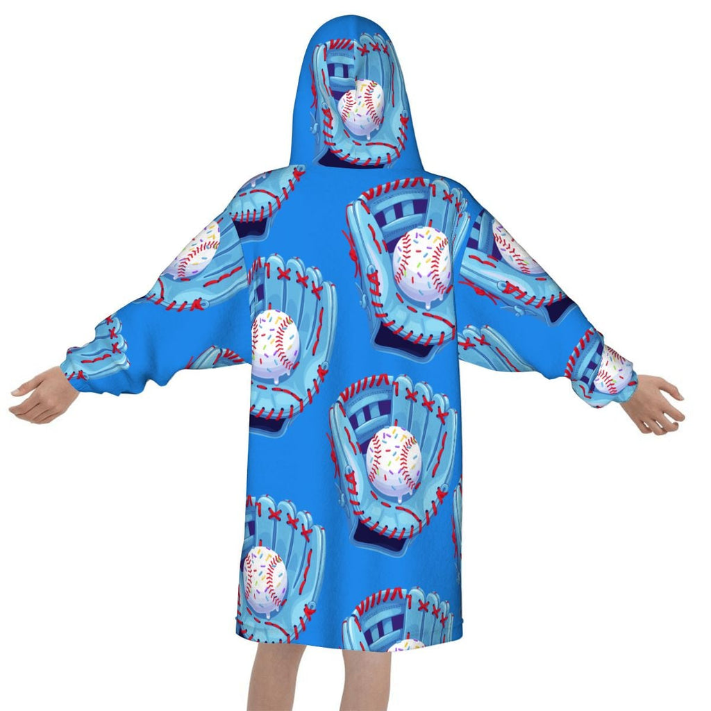 Youth Blanket Sweatshirt - Baseball Sprinkles Drip Dark Blue