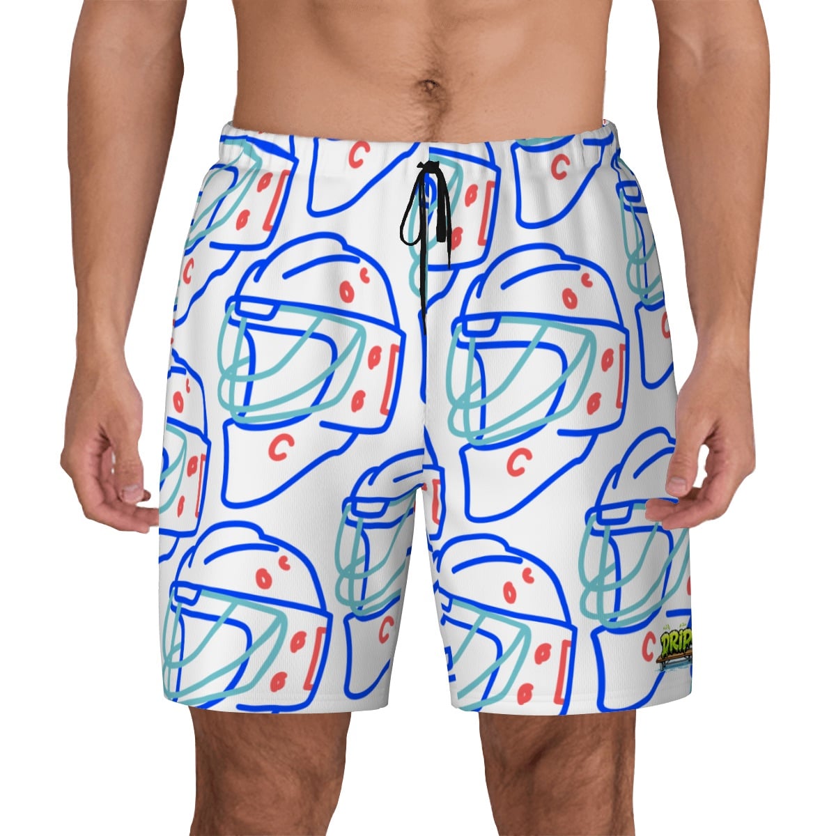 W2W Pro Mesh Hybrid Shorts - Goalie Helmet Sketch White
