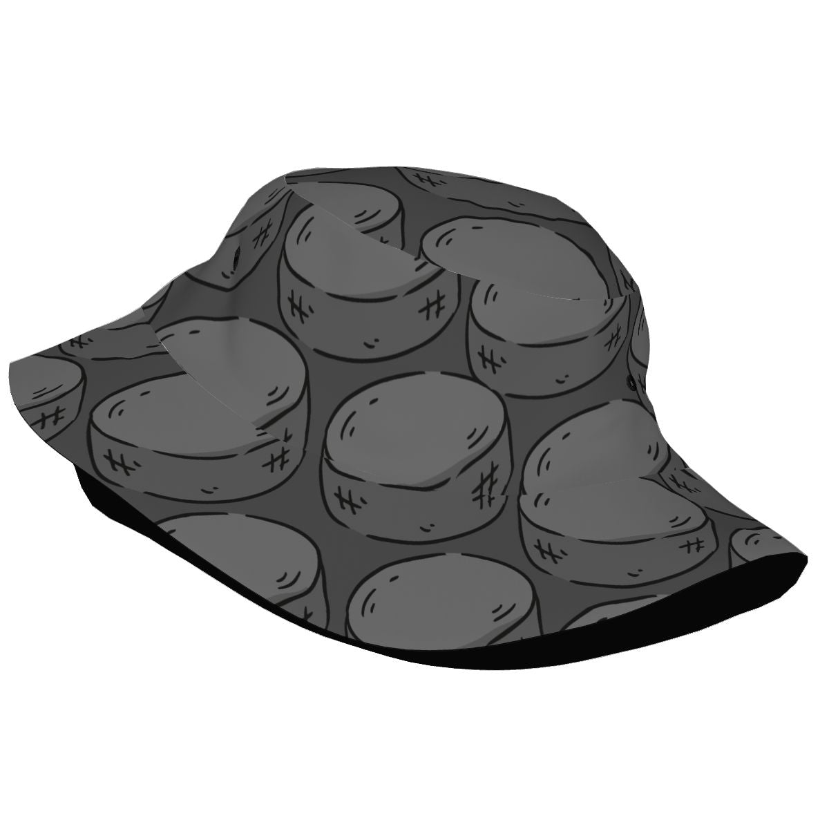 Drip Bucket Hat - Grey Hockey Pucks Grey