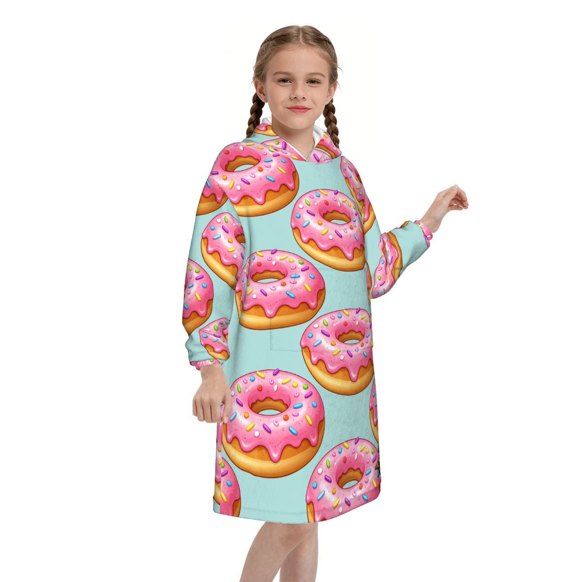 Youth Blanket Sweatshirt - Donut Drip Mint Green