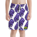 Youth Swim Shorts - Purple Hockey Gloves White