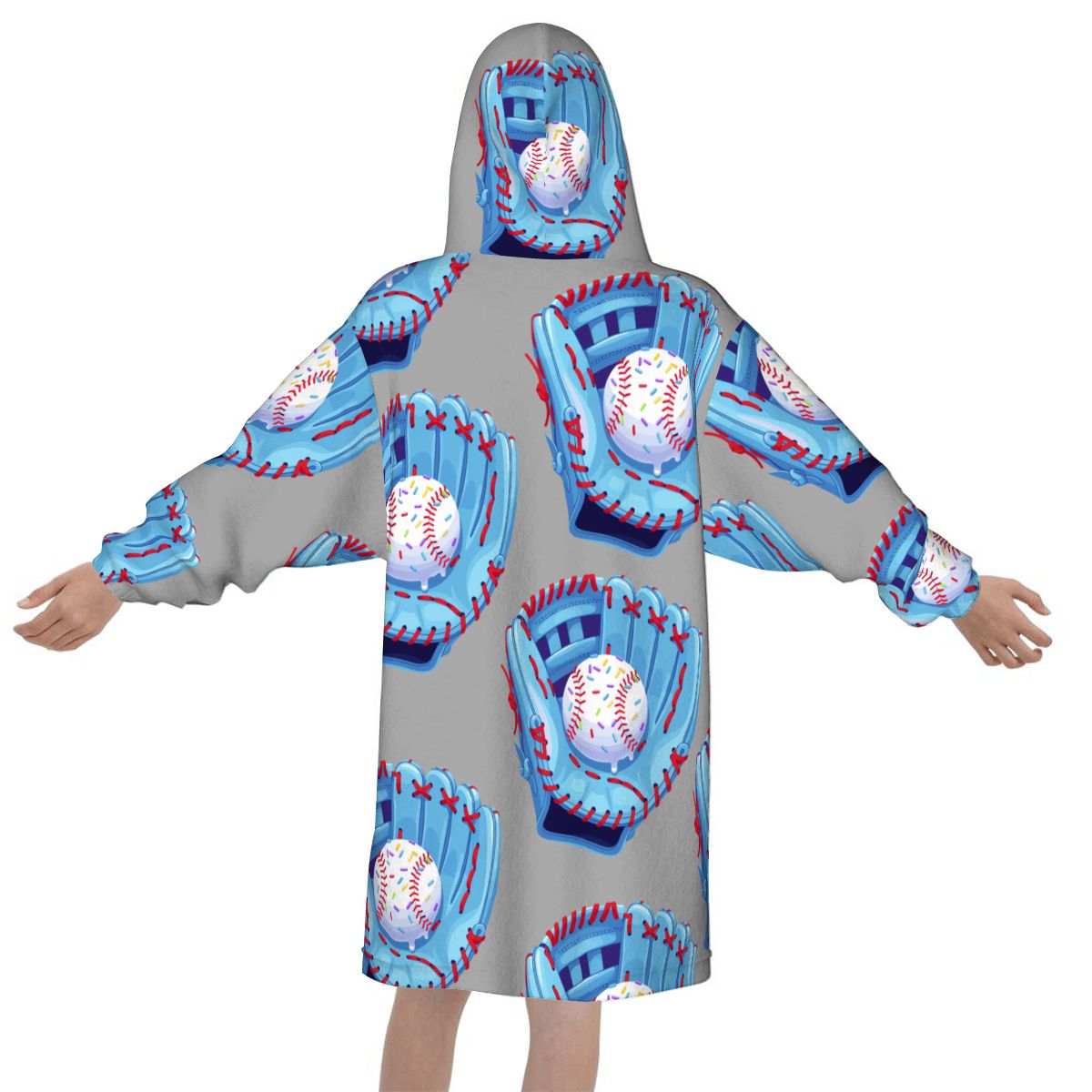 Youth Blanket Sweatshirt - Baseball Sprinkles Grey