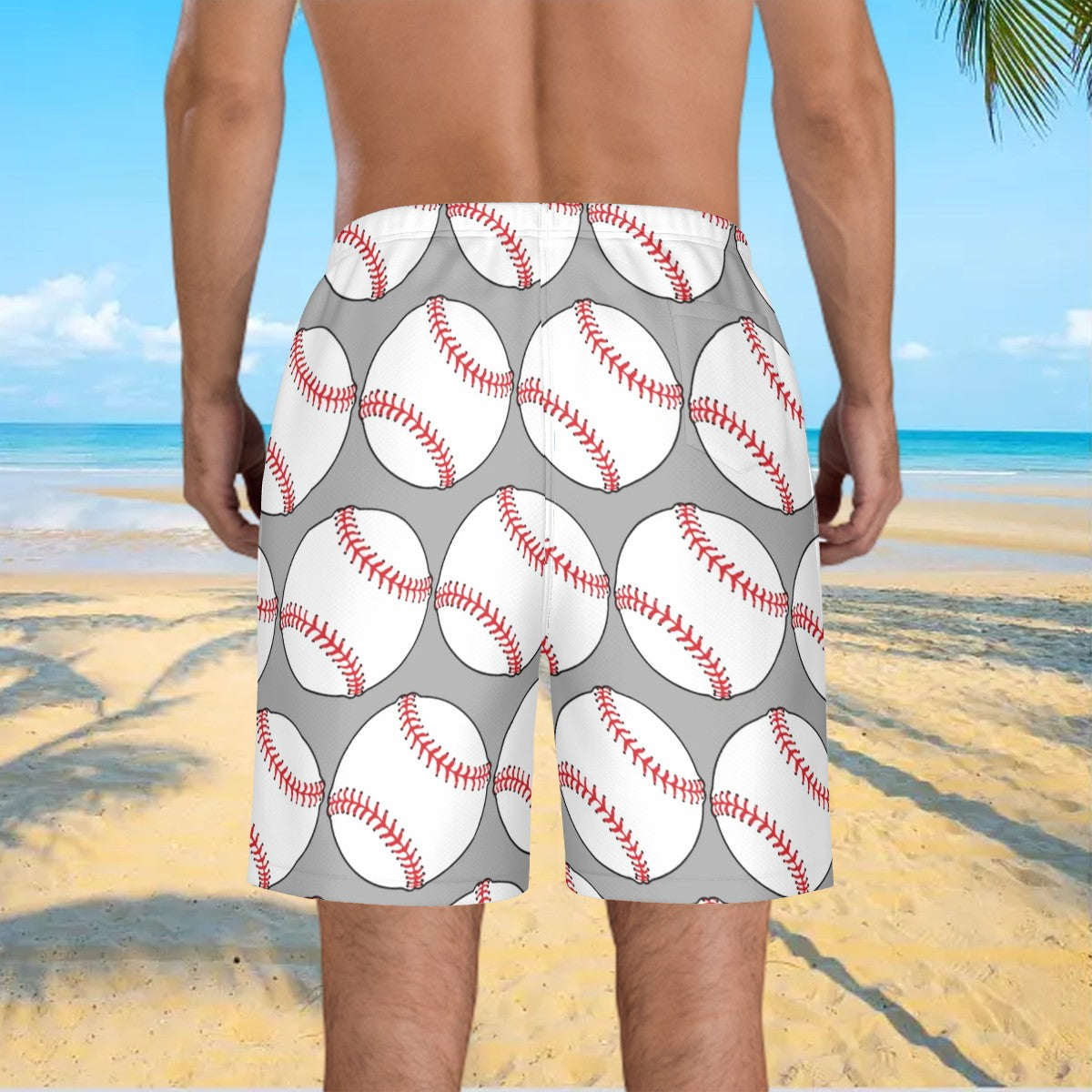 Men/Teen Swim Shorts - Classic Baseball Grey