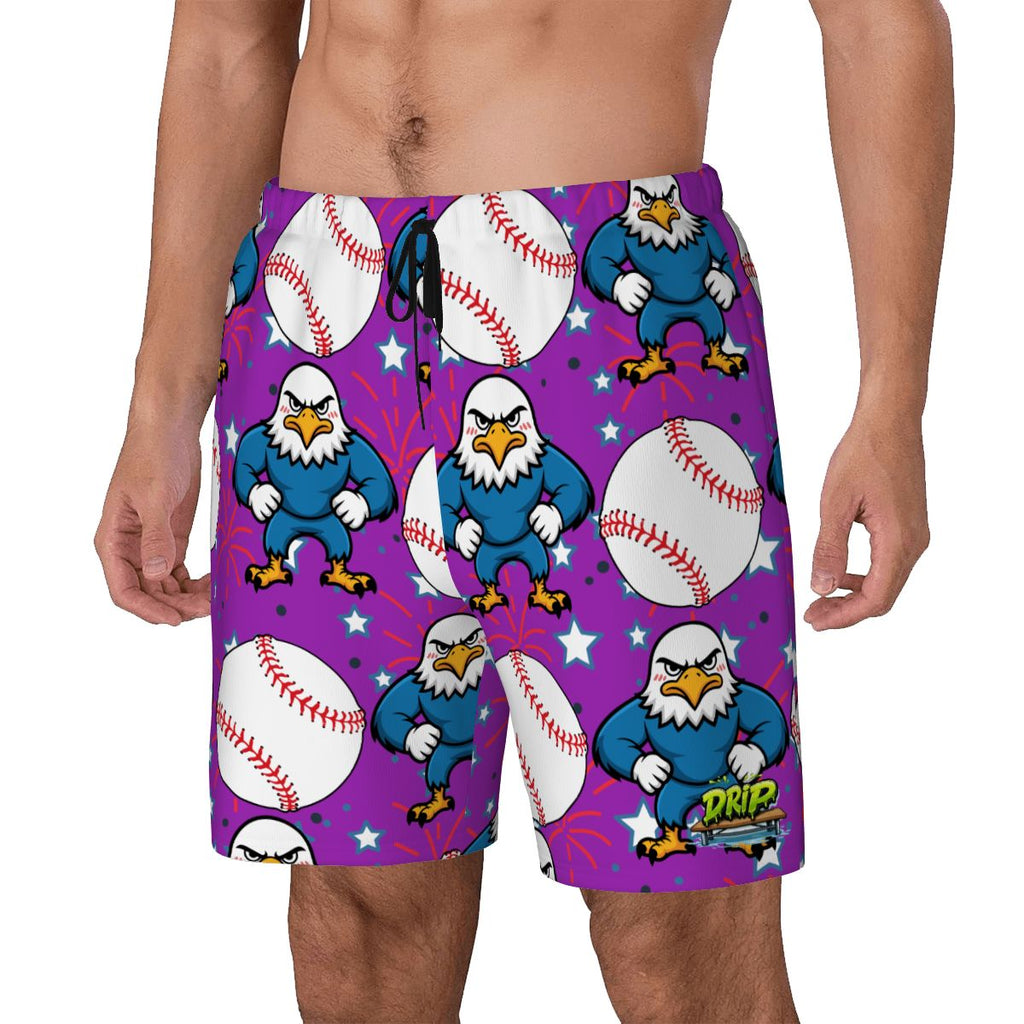 W2W Pro Mesh Hybrid Shorts - Stars and Strikes Purple