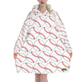 Adult Blanket Sweatshirt - Classic Baseball White