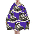 Adult Blanket Sweatshirt - Hockey Skates Royal Purple