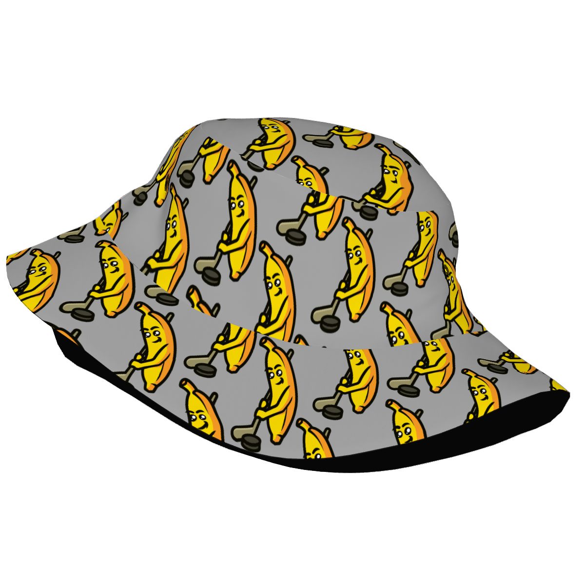 Drip Bucket Hat - Bananas for Hockey Grey