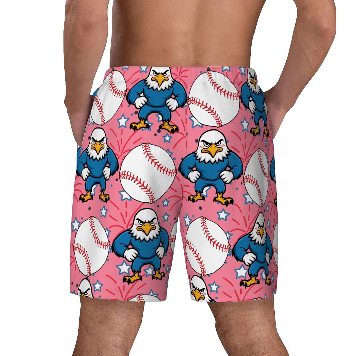 W2W Pro Mesh Hybrid Shorts - Stars and Strikes Pink