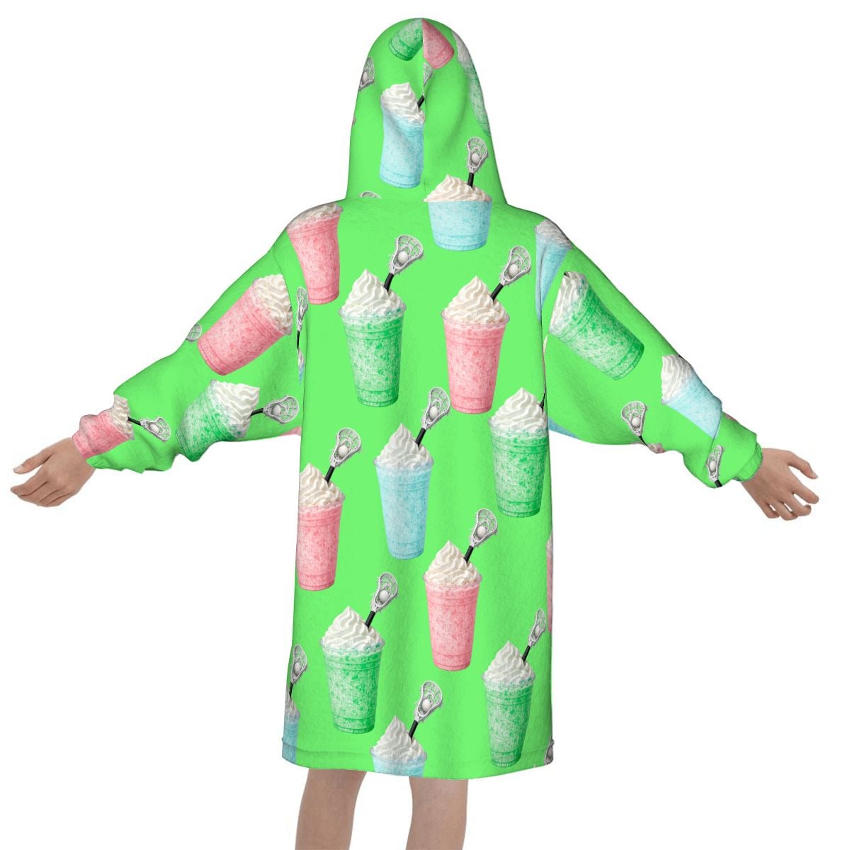 Youth Blanket Sweatshirt - Ice Cream Lacrosse Hot Green