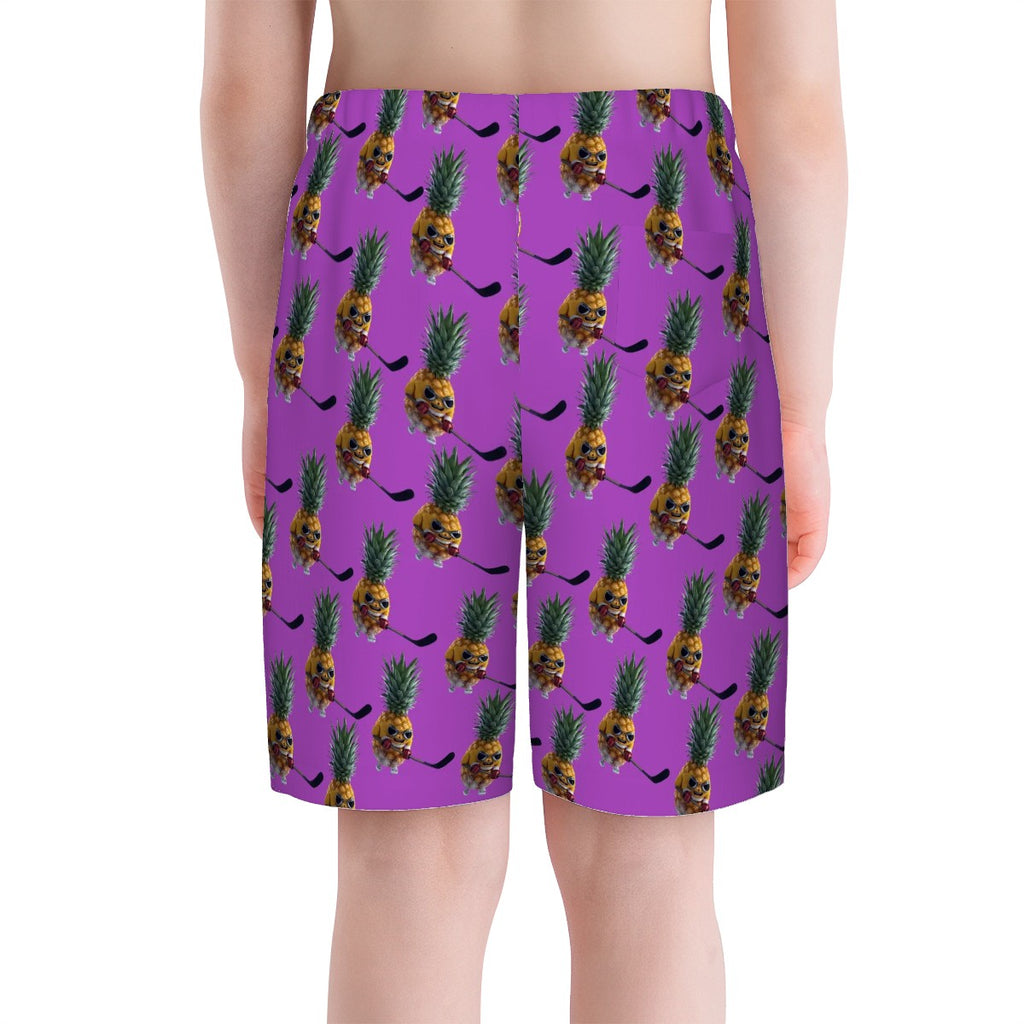 Youth Swim Shorts - Piney Snipes Purple