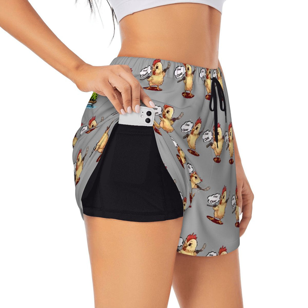 Drip Bench Women's Shorts - Hockey Chirp Chirp Grey