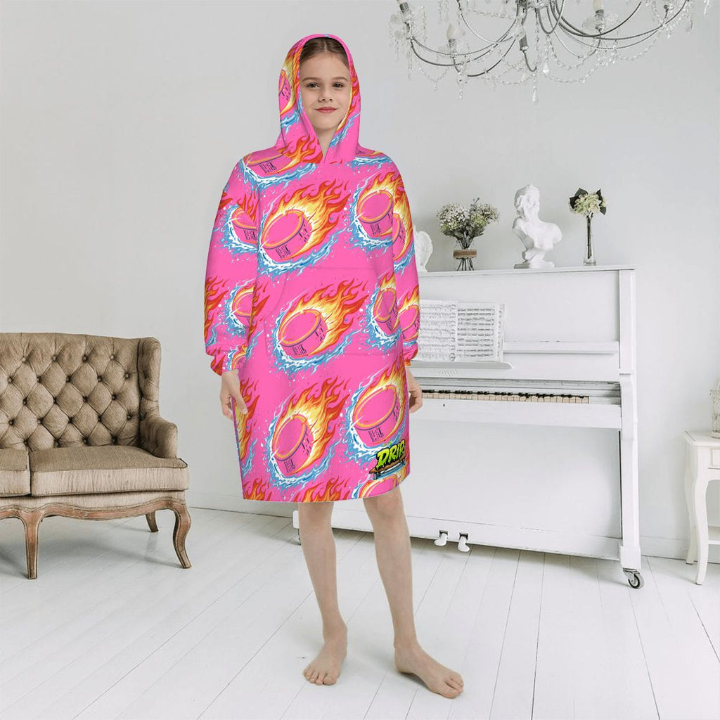 Youth Blanket Sweatshirt - Flamin Hockey Pucks Hot Pink