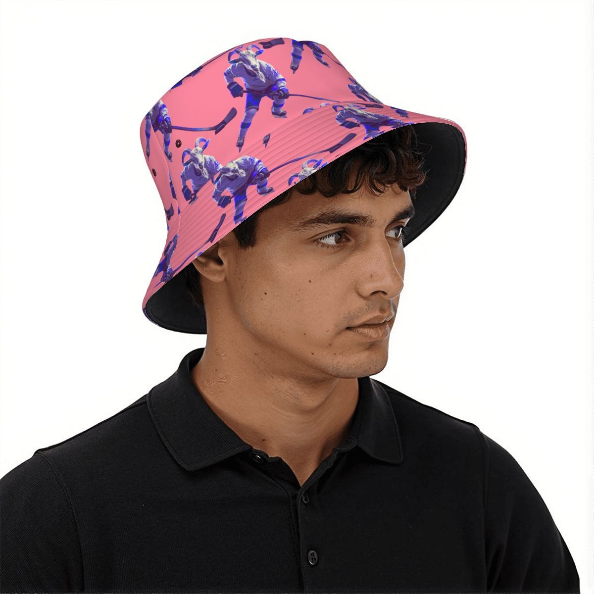 Drip Bucket Hat - The Hockey Goat Pink