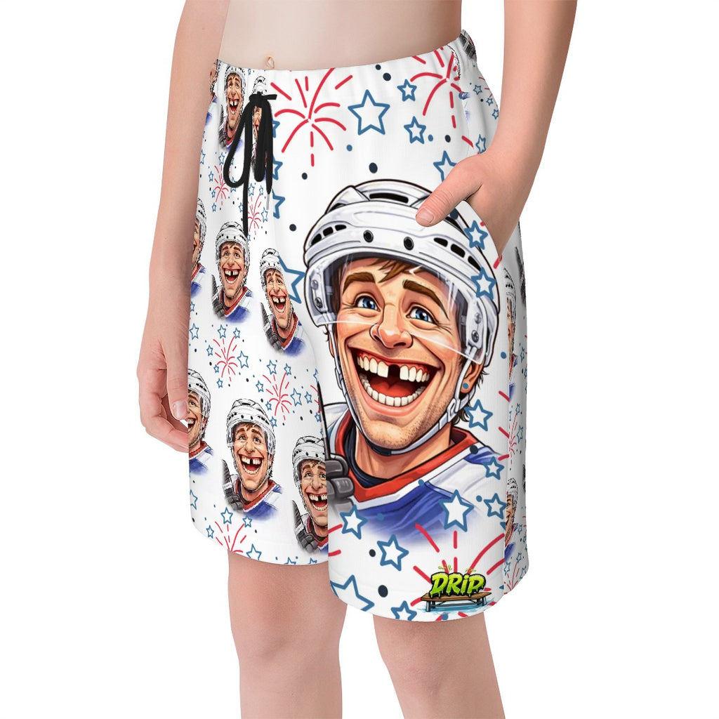 Youth Swim Shorts - Red, White and Tooth