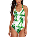 Cross-Back One Piece Swimsuit Women - Hockey Guys White