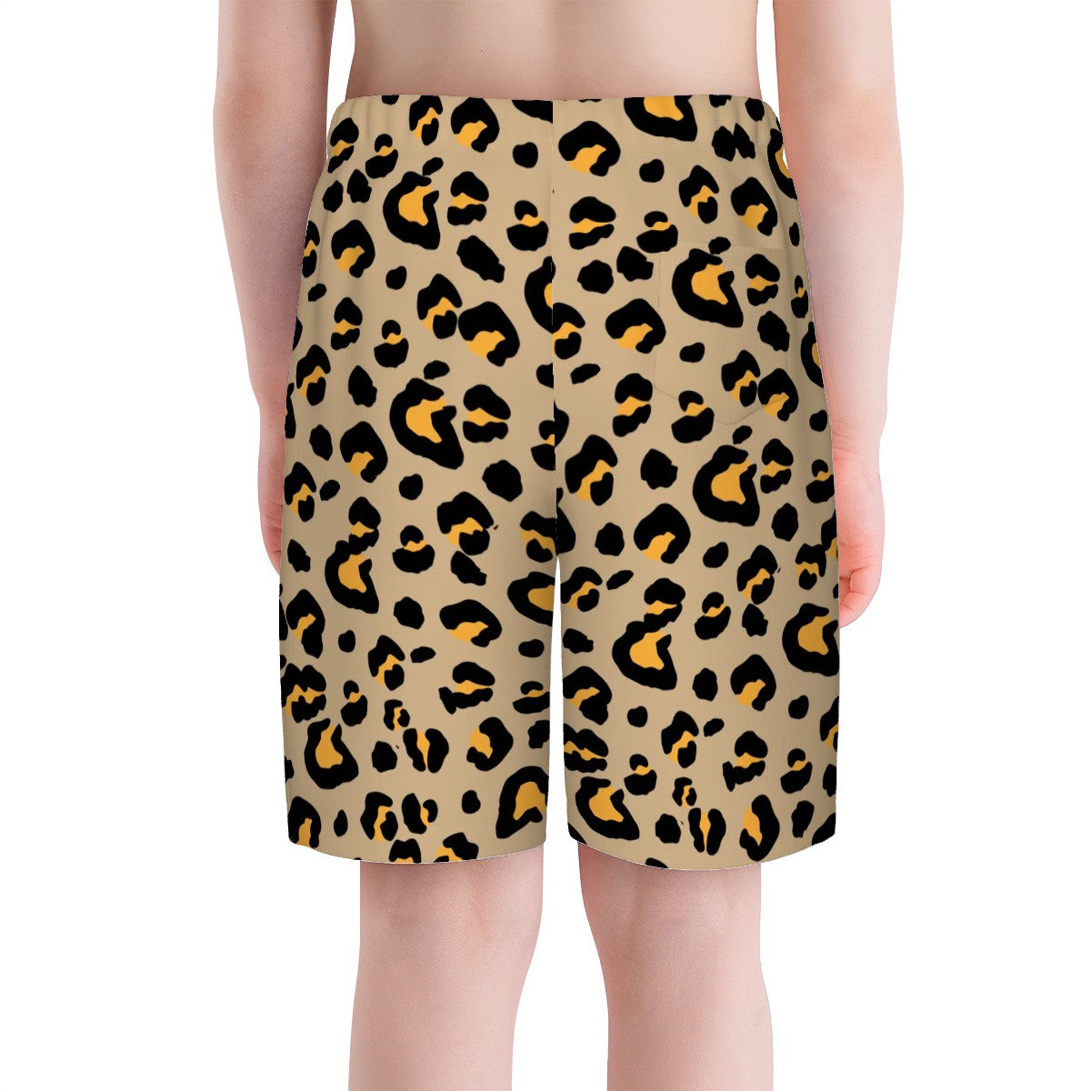 Youth Swim Shorts - Drip Bench Leopard Khaki Brown