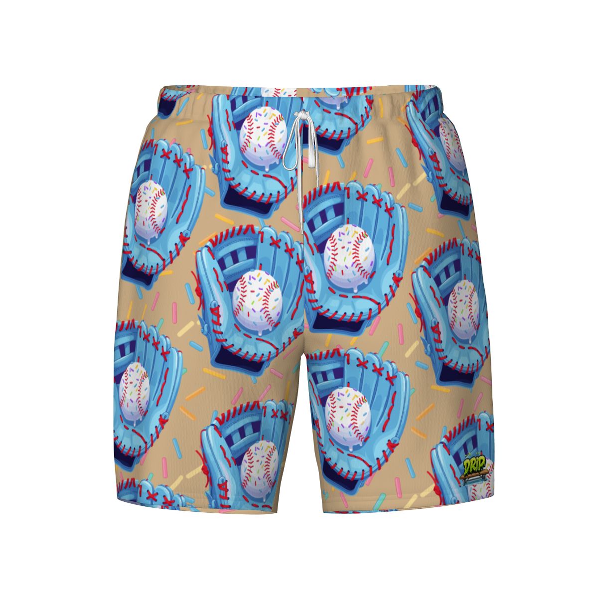 W2W Pro Mesh Hybrid Shorts - Baseball Sprinkles Drip Beige