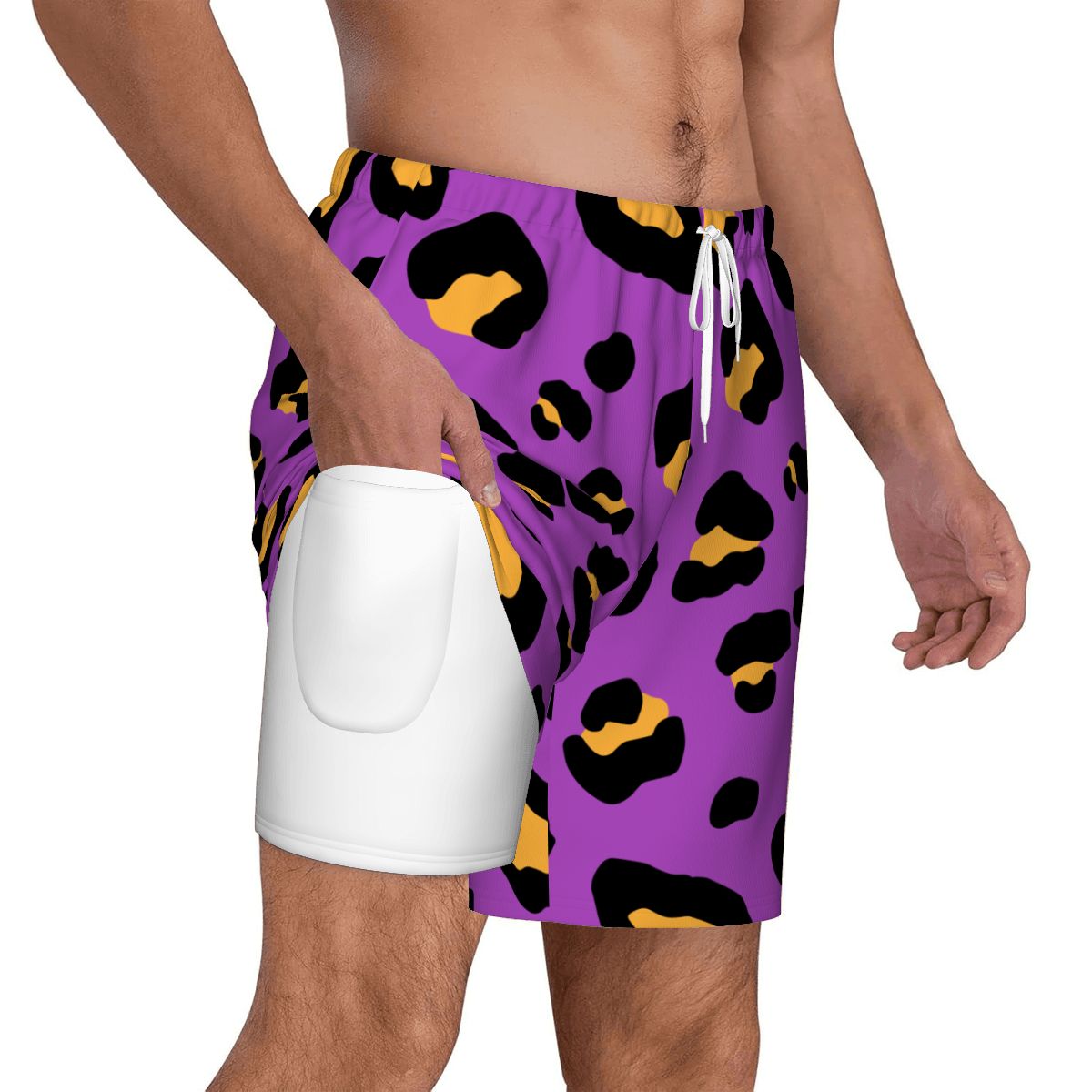 W2W Pro Mesh Hybrid Shorts - Drip Bench Leopard Purple