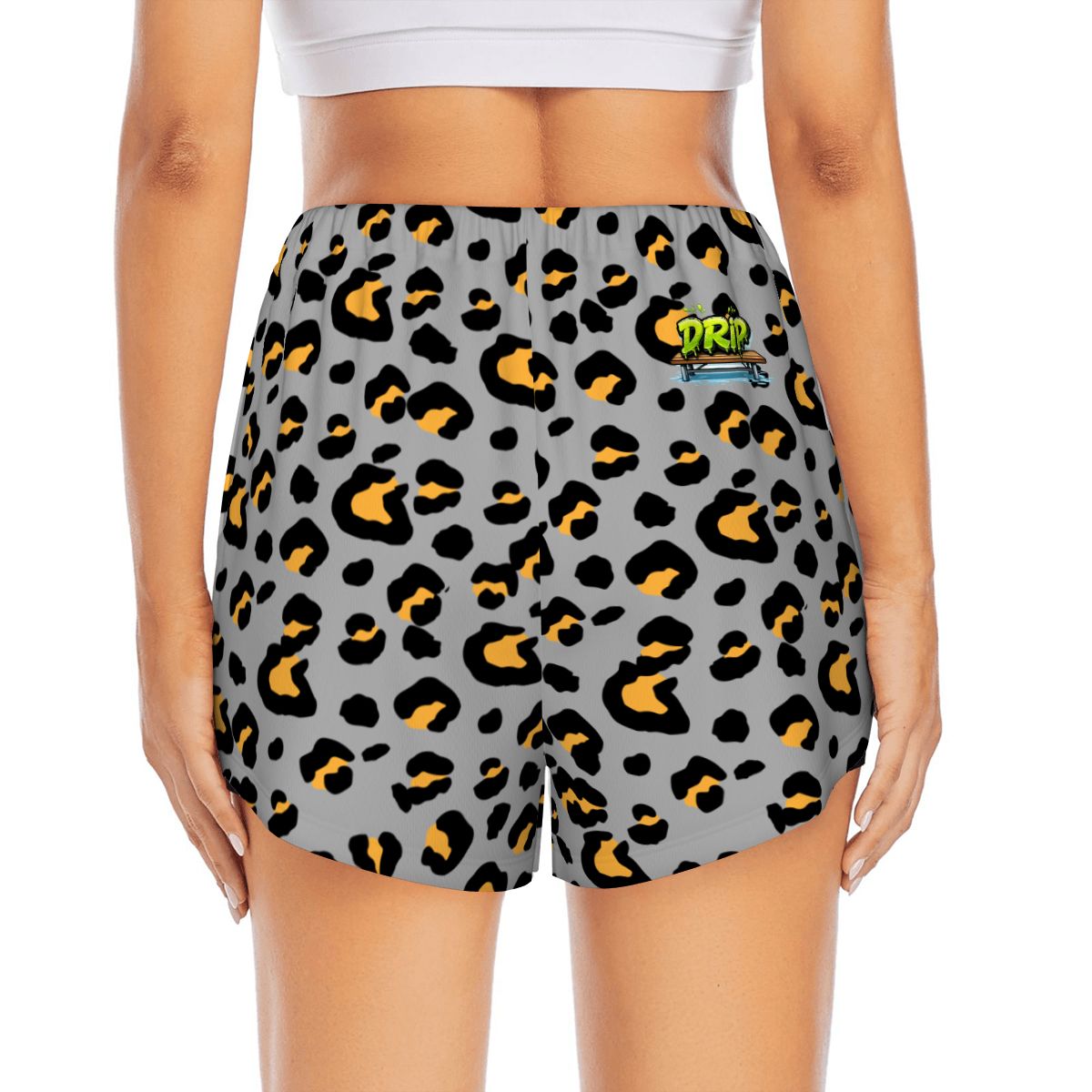 Drip Bench Women's Shorts - Leopard Grey