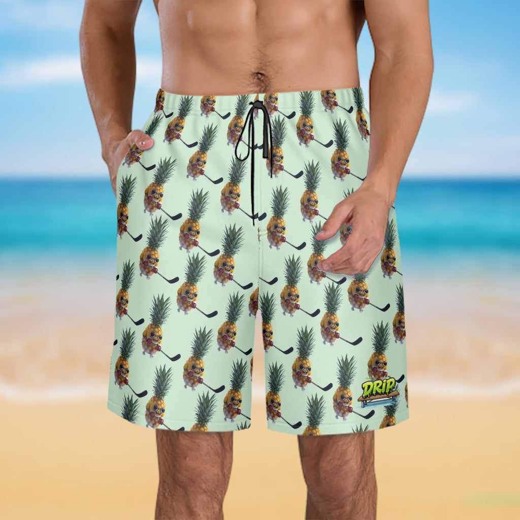 Men/Teen Swim Shorts - Piney Snipes Mint Green