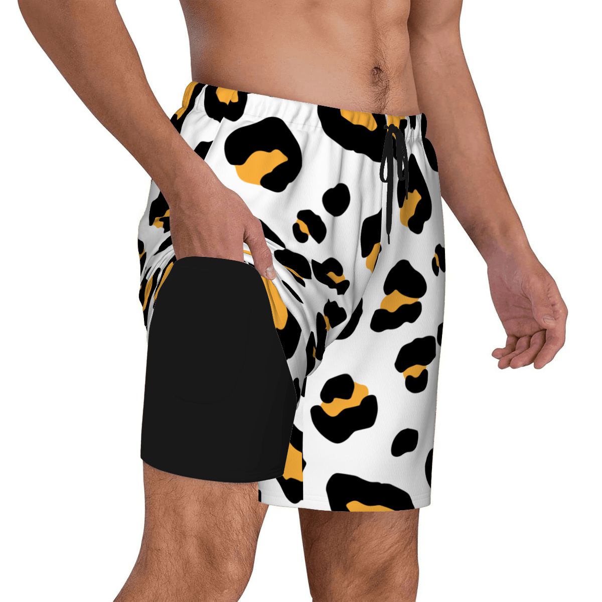 W2W Pro Mesh Hybrid Shorts - Drip Bench Leopard White