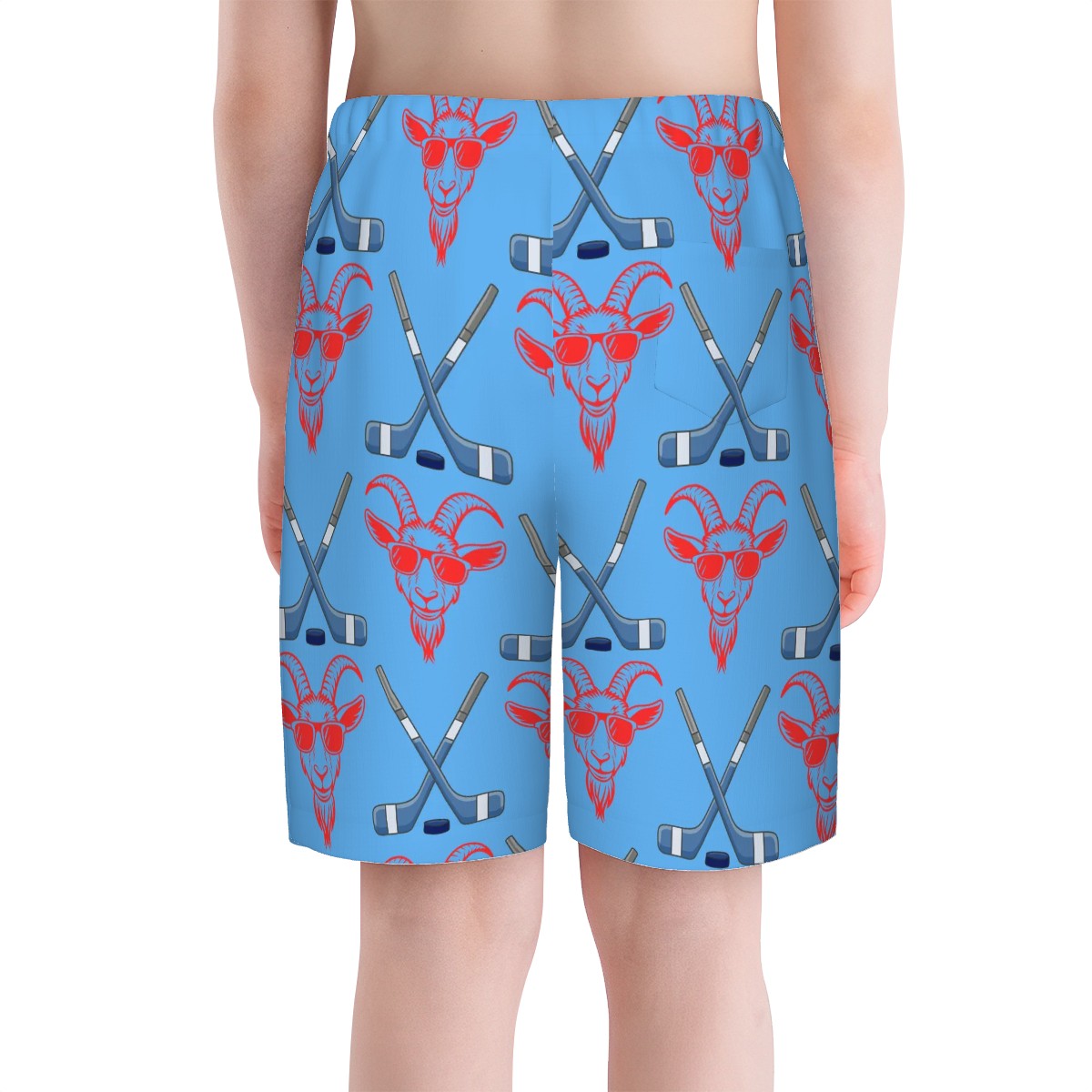 Youth Swim Shorts - Goated Hockey Sky Blue
