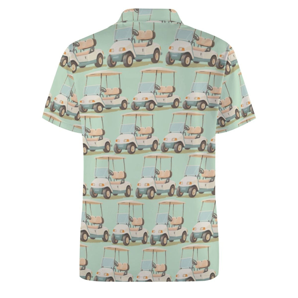 Uncle Golf Shirt - Golf Cart Sketch Mint Green