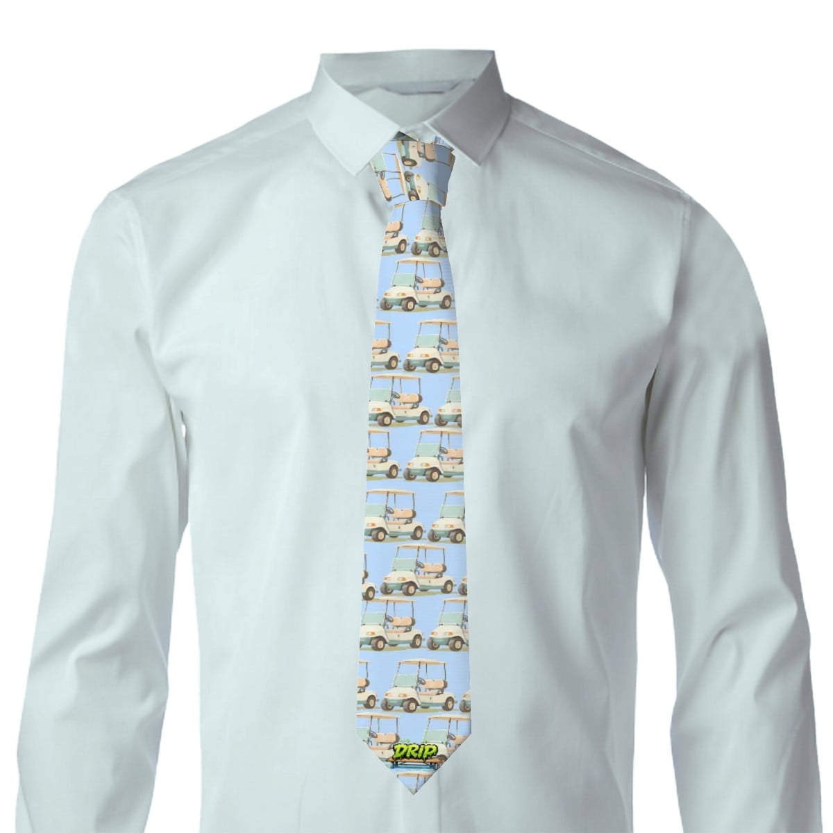 Game Day Tie - Golf Cart Vintage Blue
