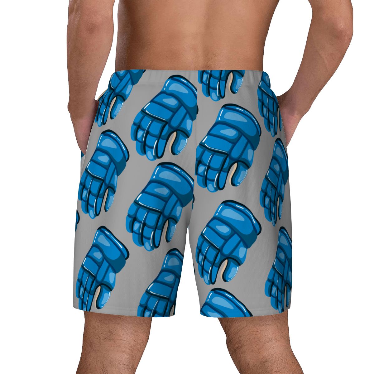 W2W Pro Mesh Hybrid Shorts - Blue Hockey Gloves Grey