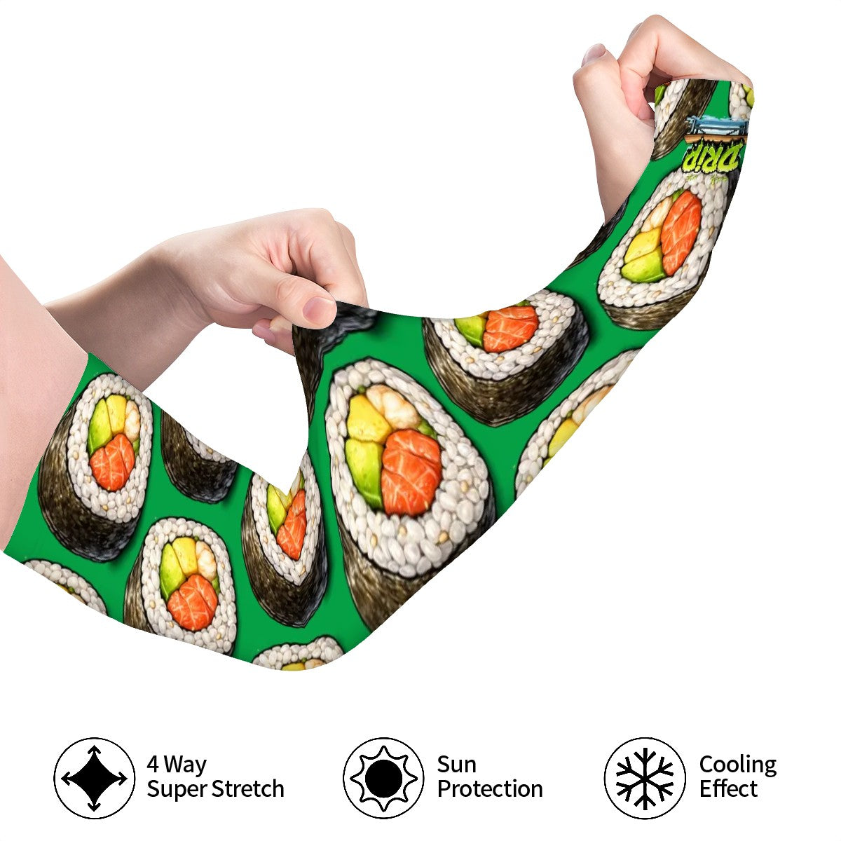 Drip Bench Performance Arm Sleeves - Sushi Roll Green