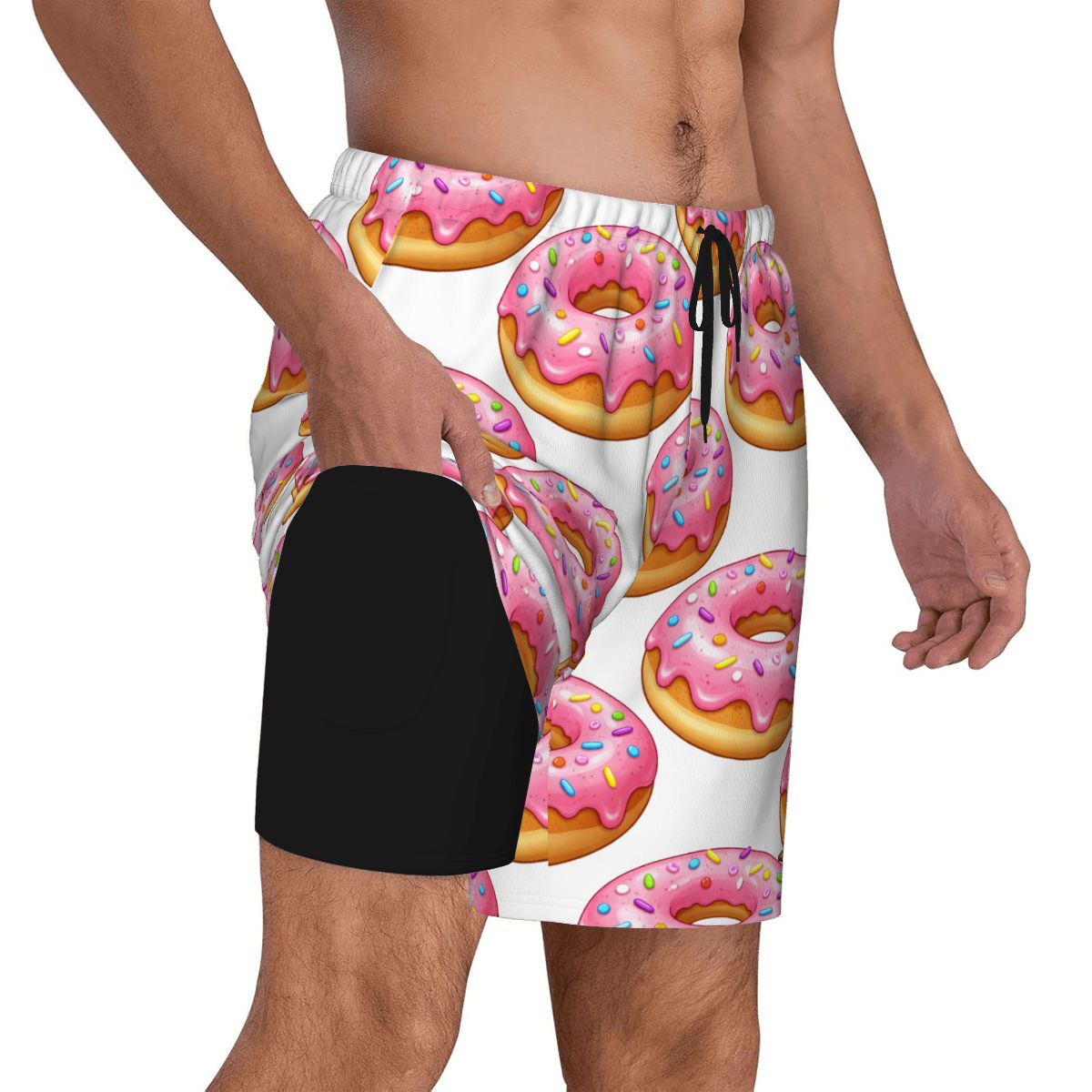 W2W Pro Mesh Hybrid Shorts - Pink Donuts White