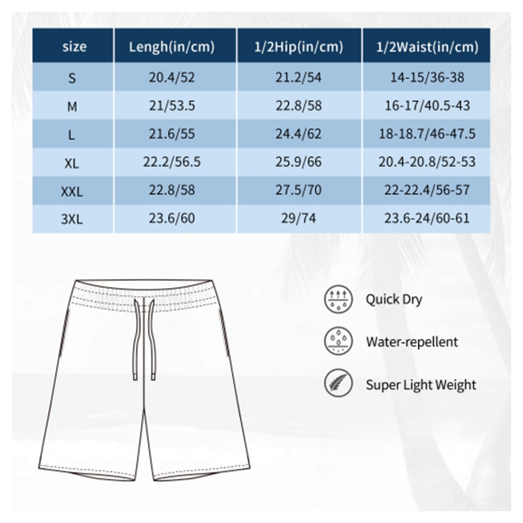 Men/Teen Swim Shorts - Red White and Blue Pop White